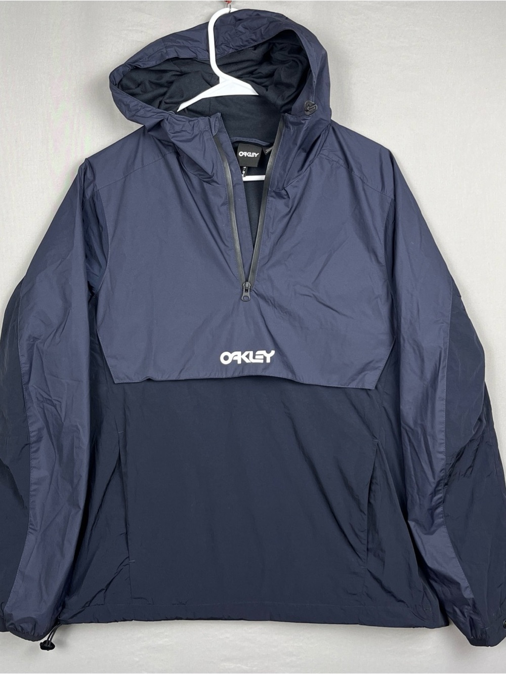 Oakley Enhance Wind Anorak Jacket Men’s Small Two-tone Black Hooded Lined Slim